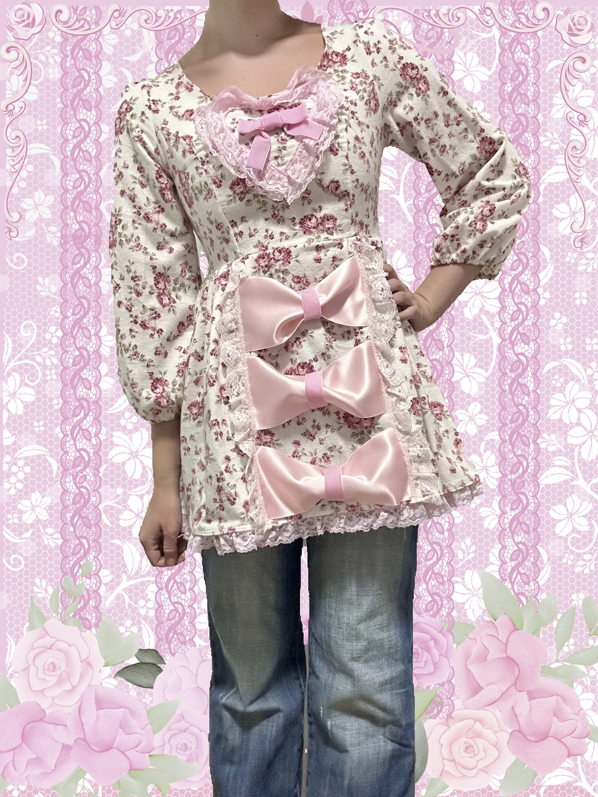 Rose Ribbon Long Sleeve